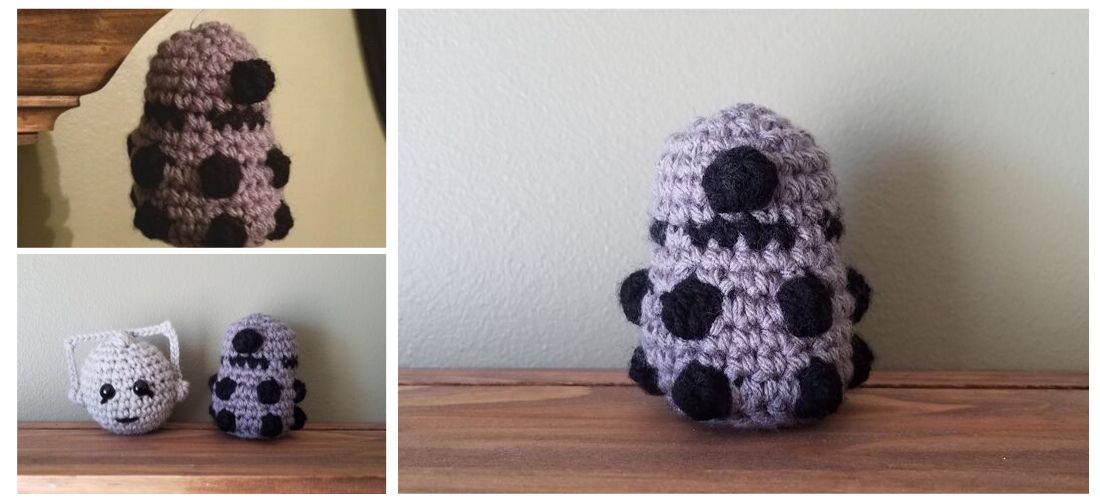 Mini crochet Dalek robot