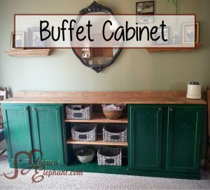 Green wooden buffet cabinet