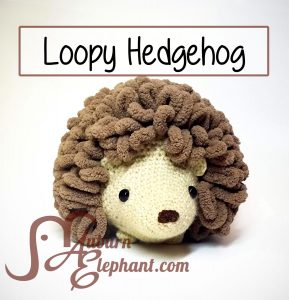 Crochet Hedgehog with brown loops
